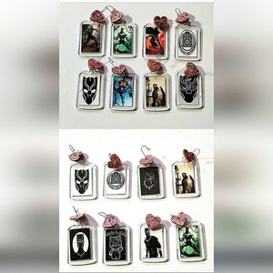*HAPPY HOLIDAYS* 8 Black Panther Vibranium Ornaments! Double Sided. Handmade.